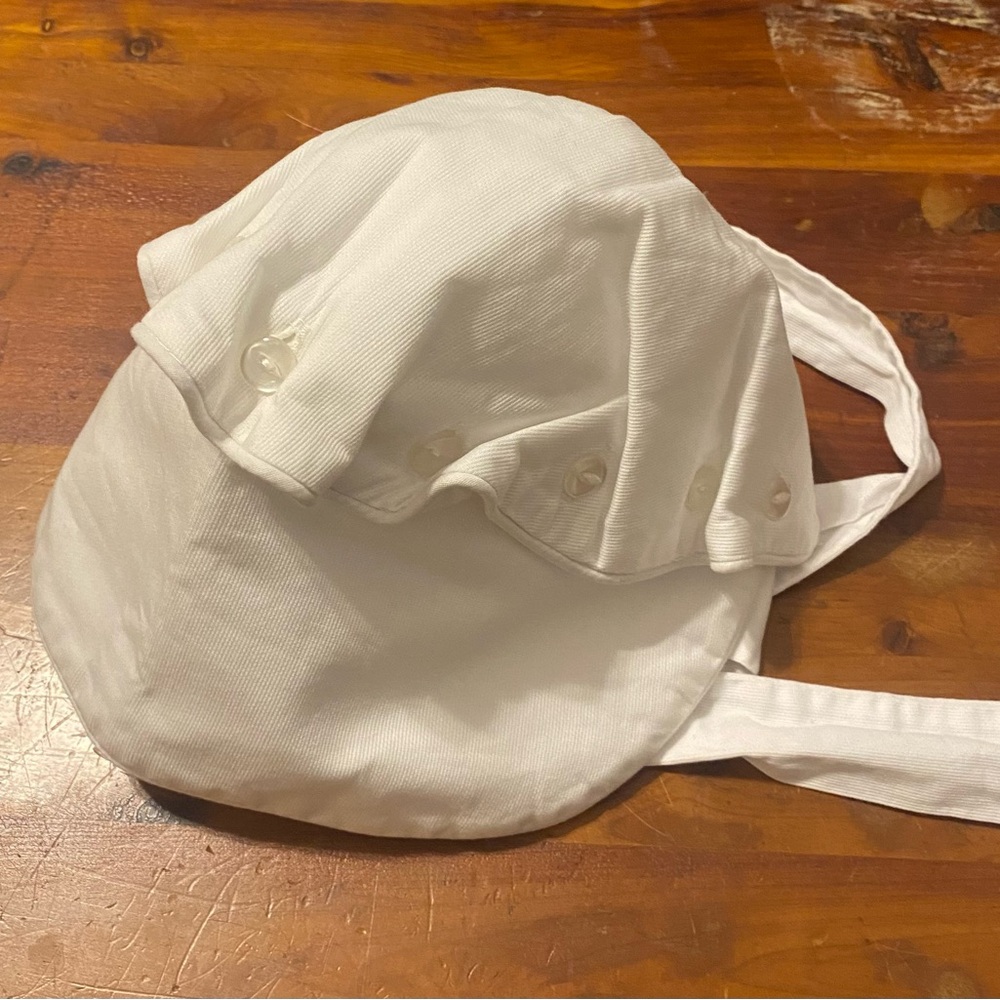 Elegant White Baby Bonnet Size Small